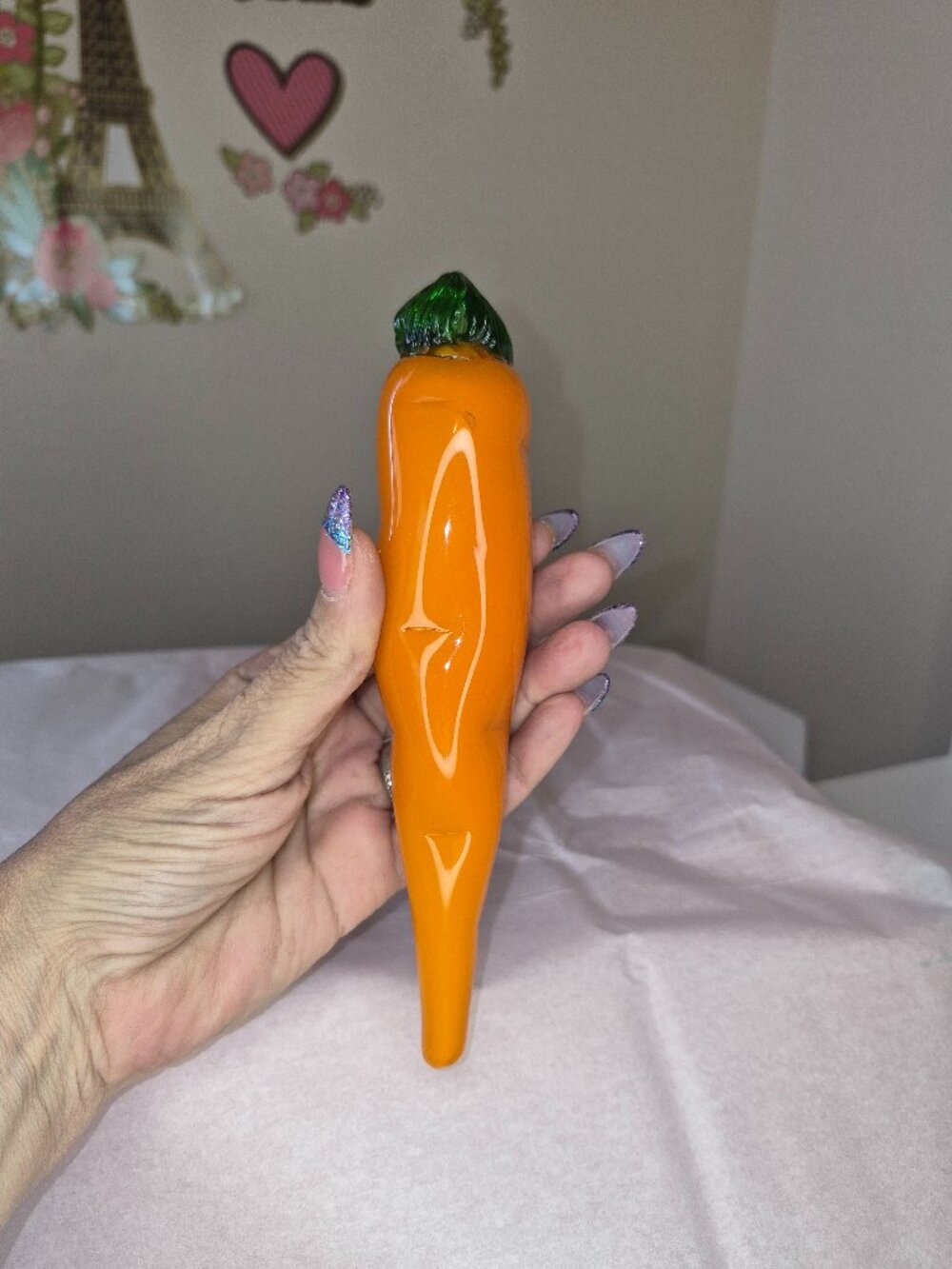 Vintage Murano style art glass carrot.